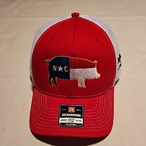 Richardson North Carolina Smithfield Red and White Trucker Hat